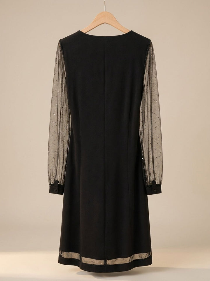 Scarlett | Glitzer Mini Abendkleid mit V-Ausschnitt