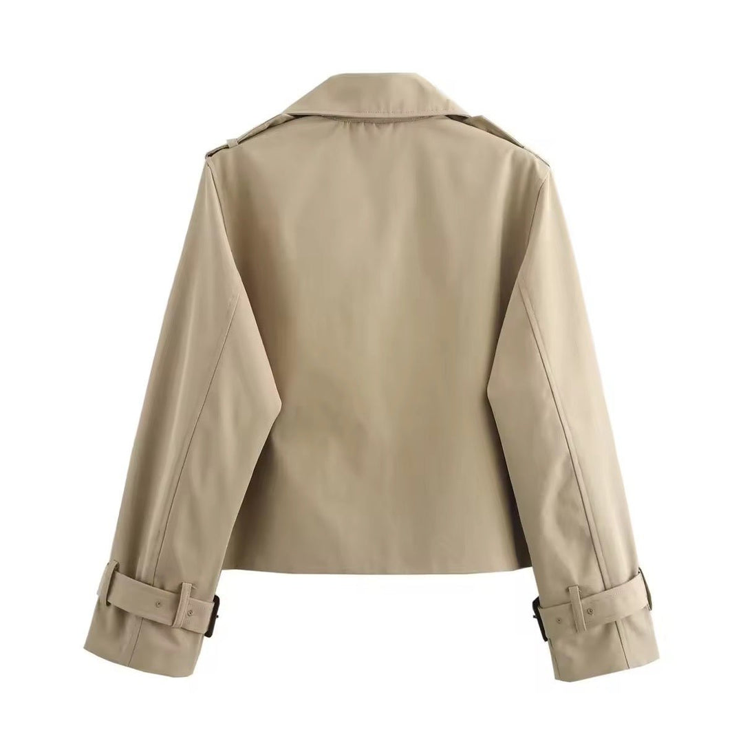 Elena | Short Double-Breasted Trench Coat with Modern Chic