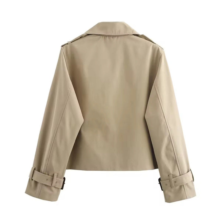 Elena | Short Double-Breasted Trench Coat with Modern Chic