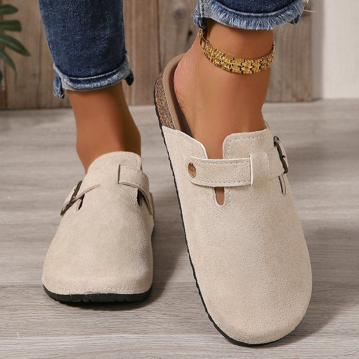Charlotte | Elegant and Stylish Suede Mules with Buckle