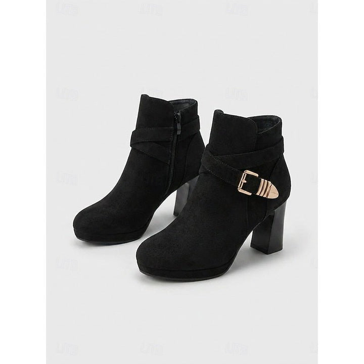 Renata | Block Heel Ankle Boots mit Schnalle