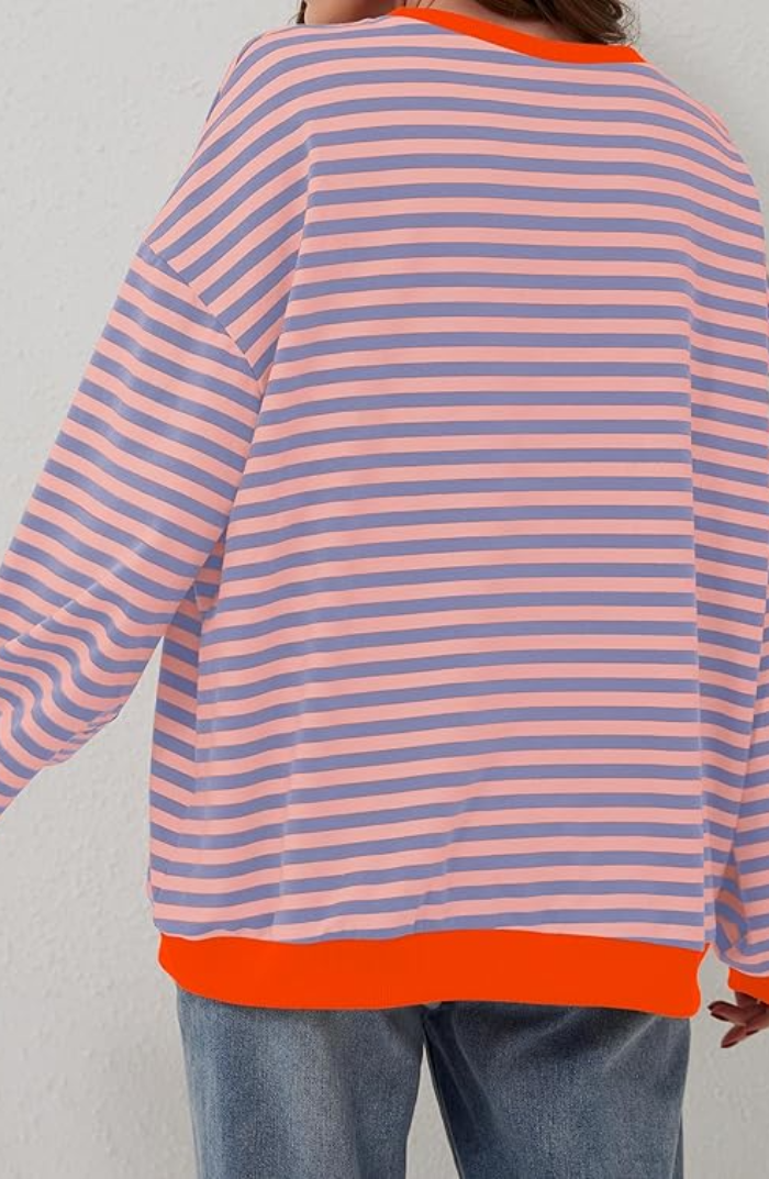 Amelia | Gestreifter Pullover für Damen – Übergroße Passform