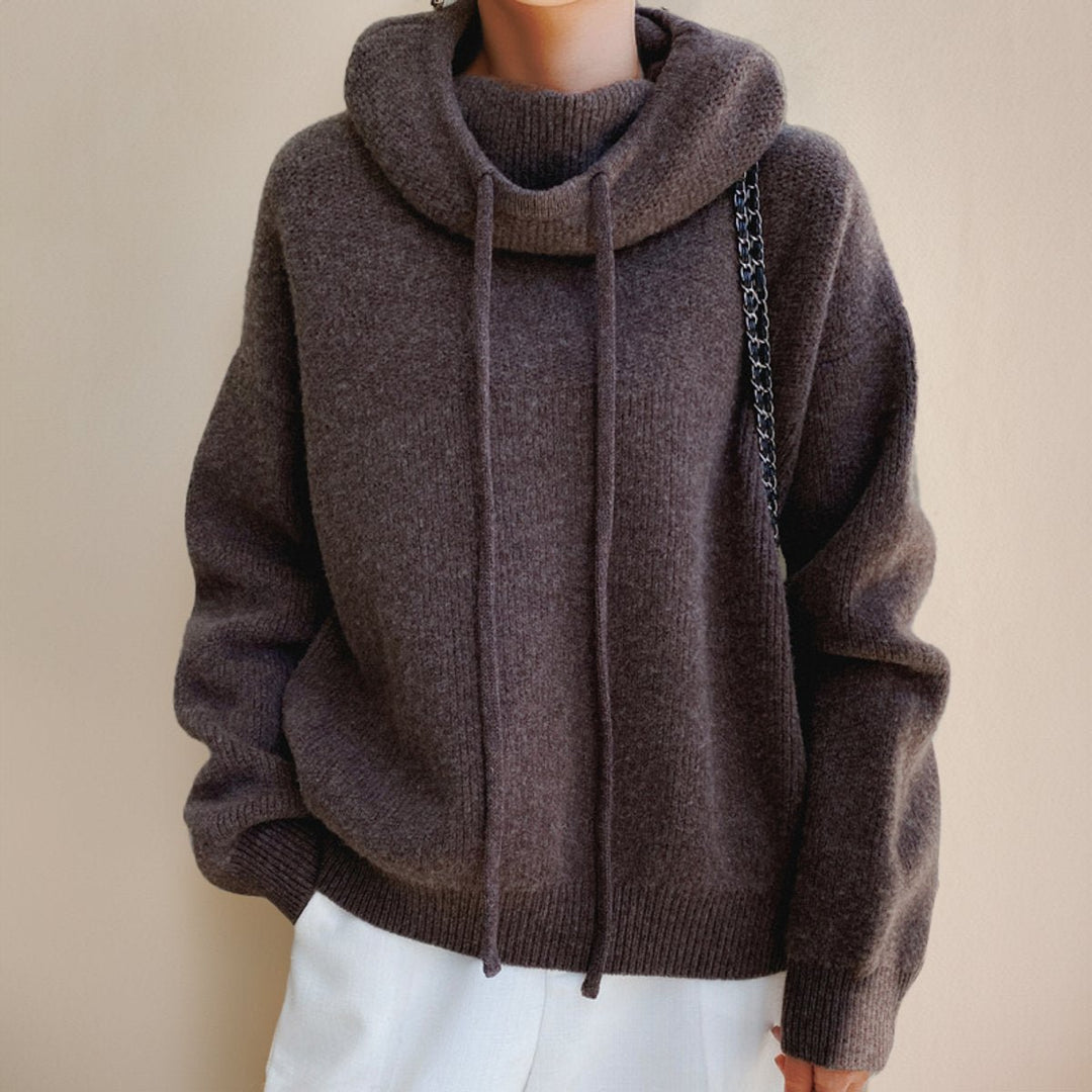 Elfriede | Oversize Strick-Turtleneck Sweater mit Kapuze
