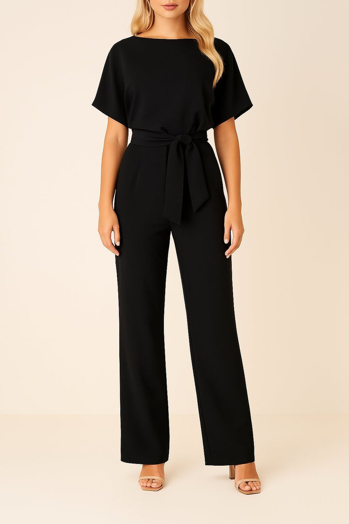 Greta | Weites-Bein Jumpsuit für Damen mit Bindegürtel