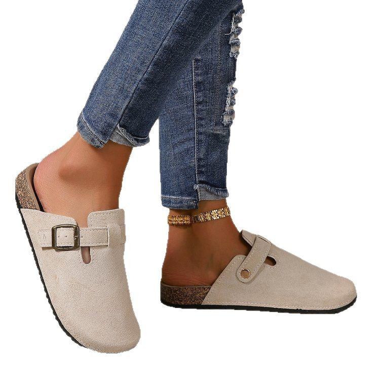 Charlotte | Elegant and Stylish Suede Mules with Buckle