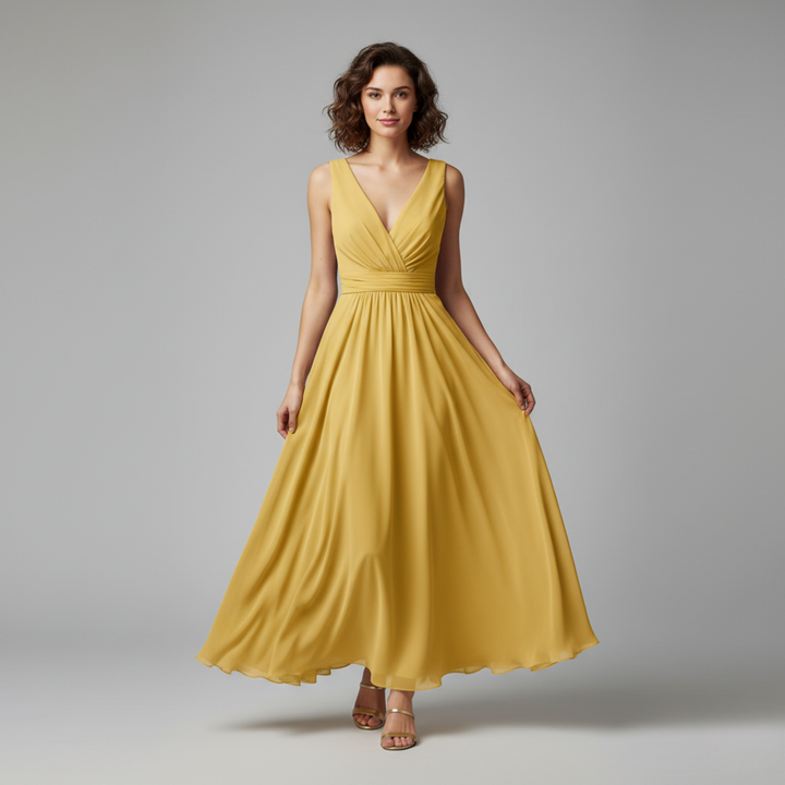 Sofia | Damen V Ausschnitt Maxikleid