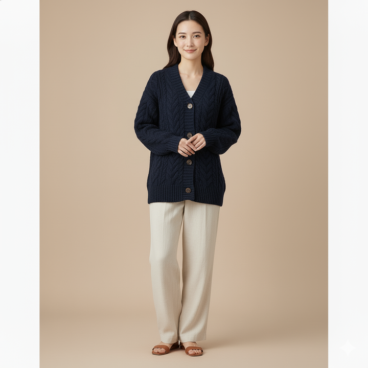 Angela | Bequemer Strickjacke