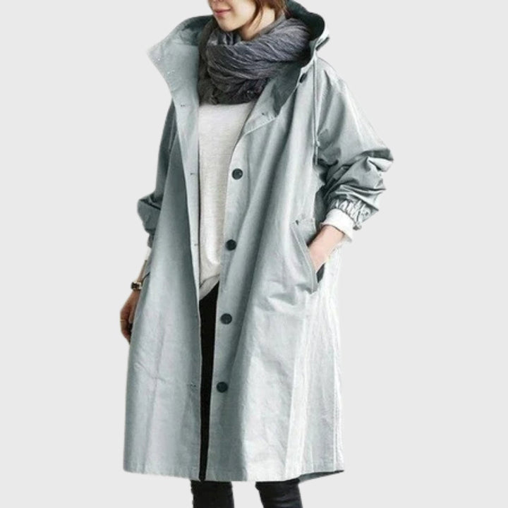 Ruby | Water-Repellent Hooded Trench Coat with a Long Silhouette