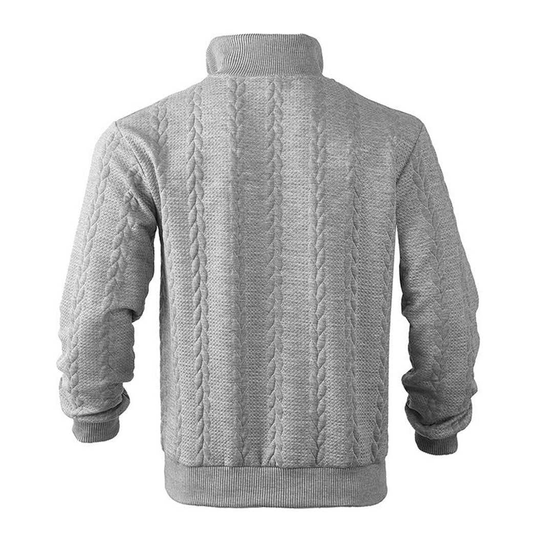 Julian | Klassischer Herren Zopfstrickpullover Mit Quarter-Zip