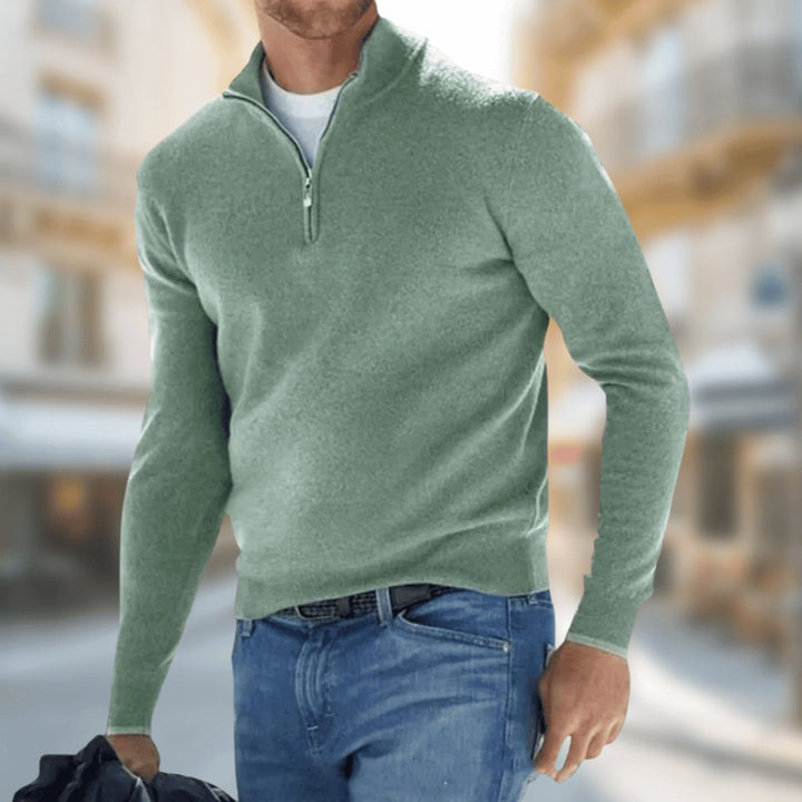 Felix | Knitted Sweater with Quarter-Zip Design for Men