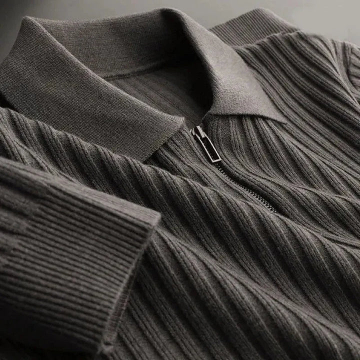 Nordic | Zip Sweater mit gestreiftem Muster für Herren