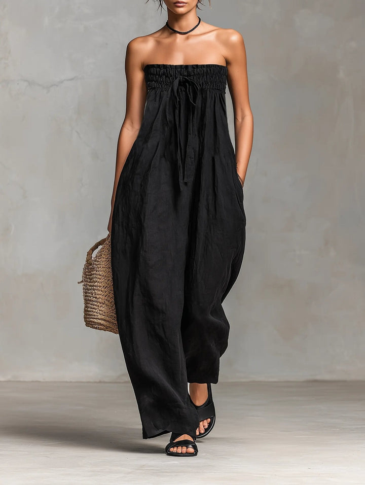 Hannah | Wide-Leg Jumpsuit – Trägerloser Stil für Damen