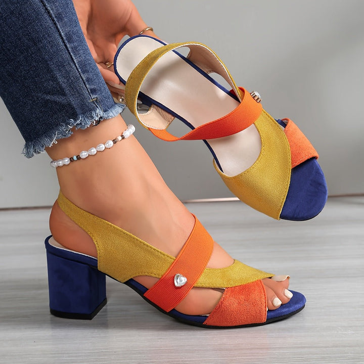 Kimberly | Orthopädische Blockabsatzschuhe – Elegante offene Zehen für Frauen
