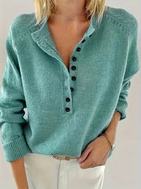 Anne | Eleganter Strickpullover Mit Knopfleiste