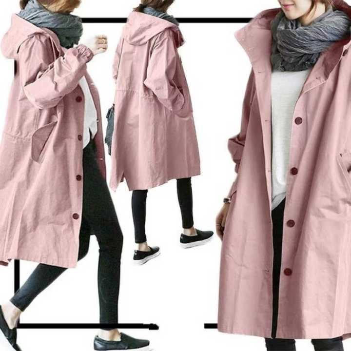 Valentina | Long Hooded Trench Coat for Style and Comfort