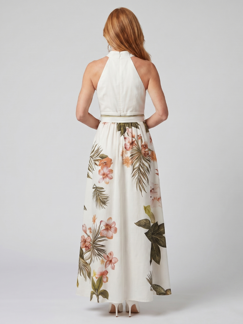 Meadow | Maxikleid mit Drapiertem Halter-Ausschnitt