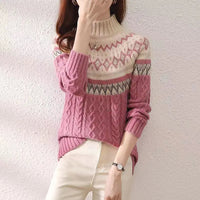 Monika | Warm turtleneck sweater with Nordic knit pattern