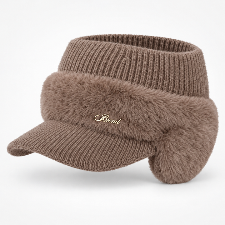 Warmelle | Offene Krone Strick-Pferdeschwanz-Mütze