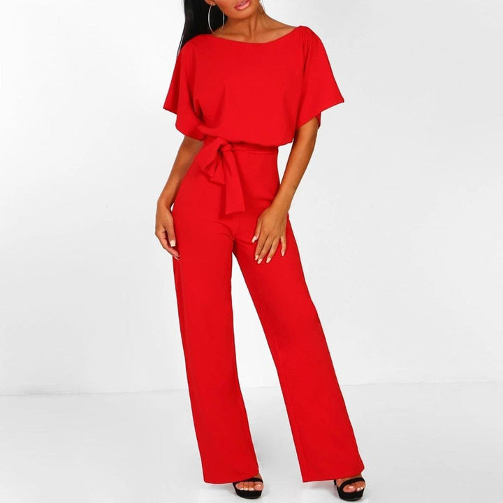 Viola | Damen Jumpsuit – Lässiger Kurzarm-Stil mit Gürtel