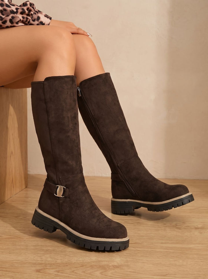 Evelyn | Kniehohe Stiefel mit Schnallendetail für Damen