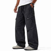 Maximilian | Wide straight-leg cargo trousers with an adjustable drawstring waistband