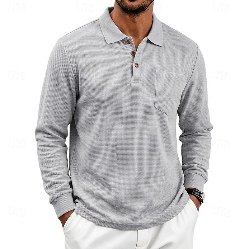Quentin | Langärmliges Polo-Shirt mit Struktur