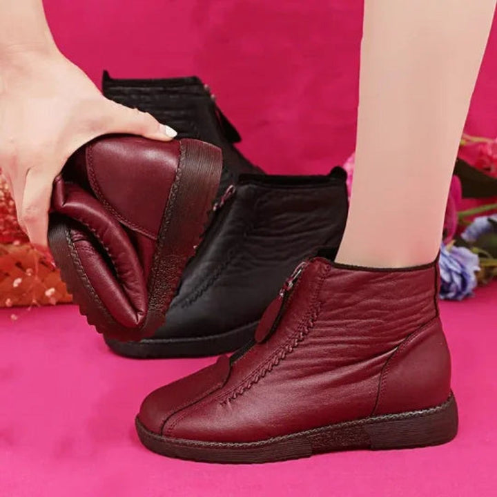 Eleanor | Warm Lined Leather Ankle Boots with Non-Slip Sole