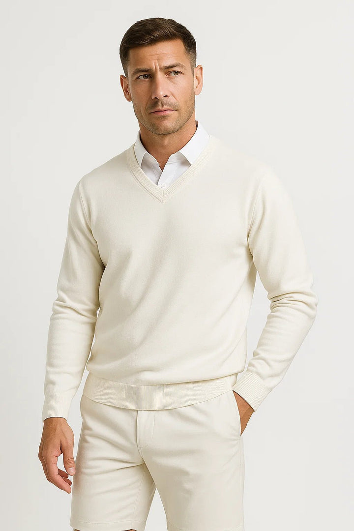 Tom | Cashmere V-Neck Slim Fit Sweater for Men