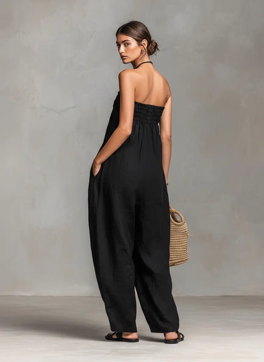 Hannah | Wide-Leg Jumpsuit – Trägerloser Stil für Damen