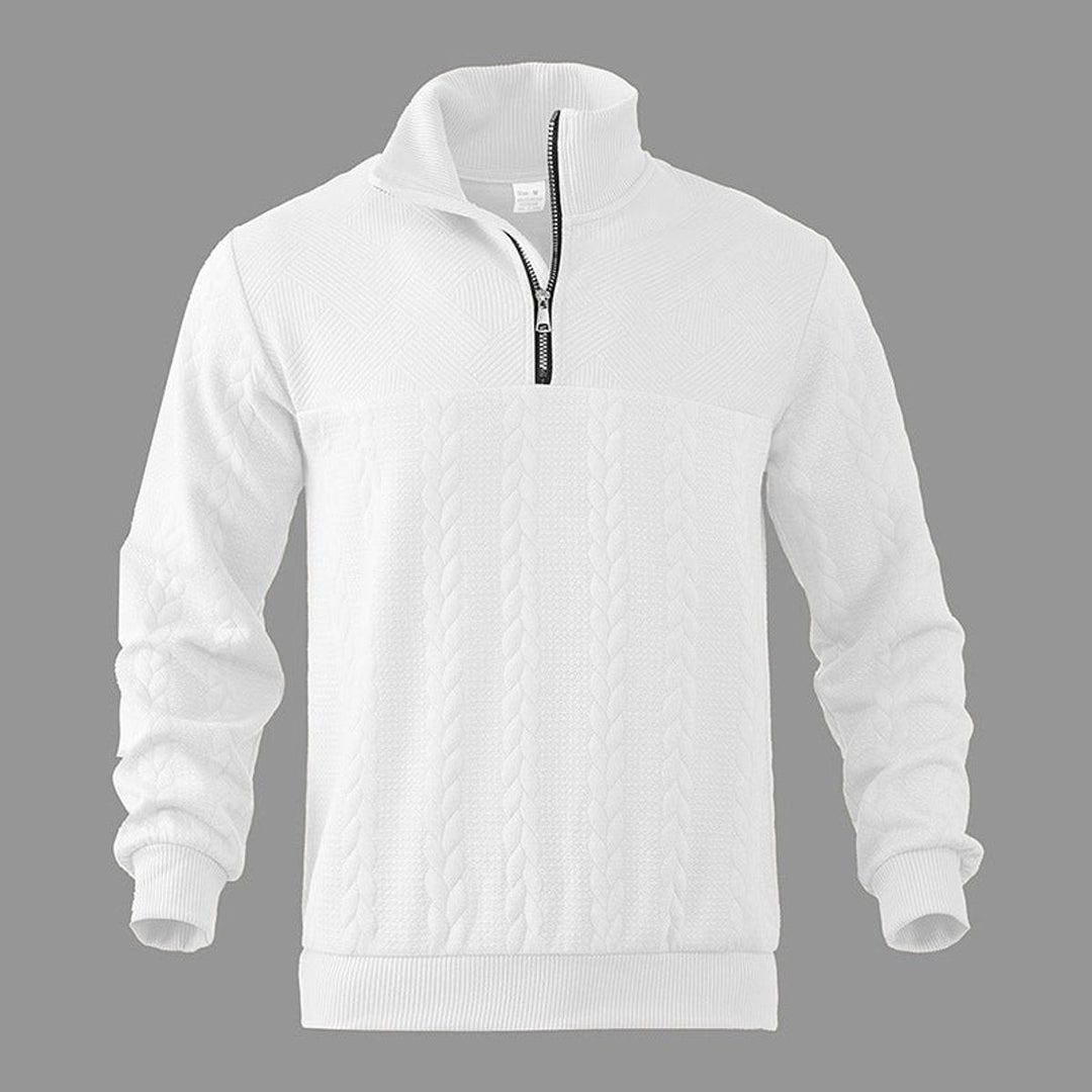 Julian | Klassischer Herren Zopfstrickpullover Mit Quarter-Zip