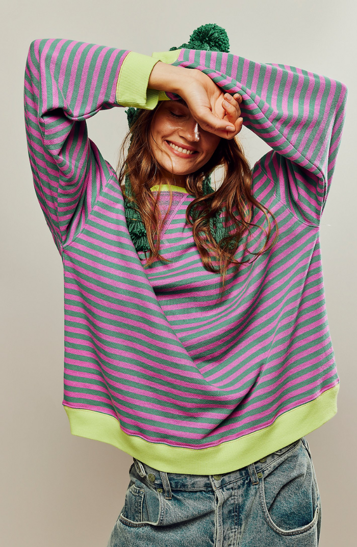 Amelia | Gestreifter Pullover für Damen – Übergroße Passform