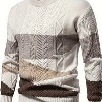 Matthias | Textured cable-knit sweater with a modern color-block design