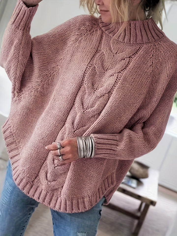 Corinna | Grober Rollkragen-Kabelstrickpullover für Frauen