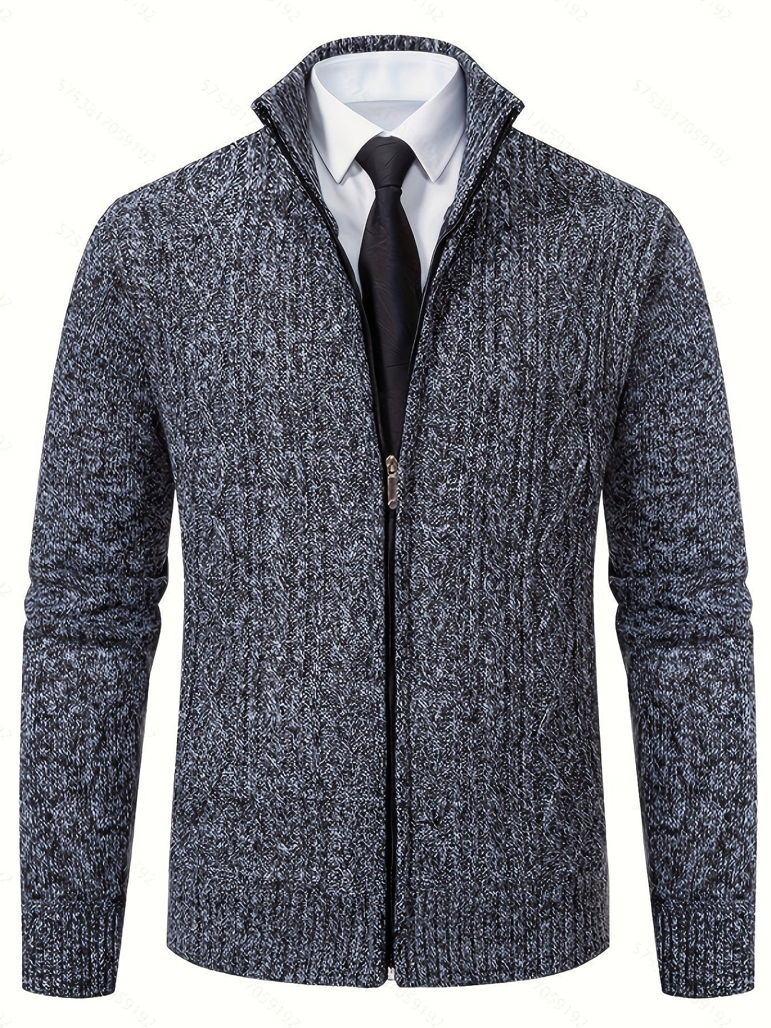 Walter | Full-Zip Cardigan – Textured Design for Men