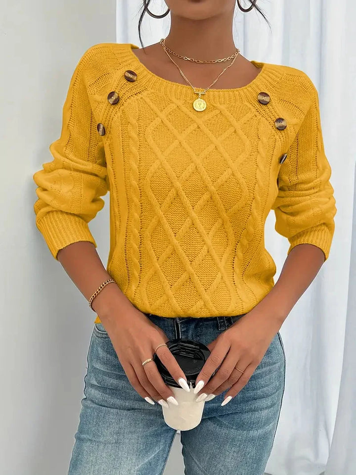 Lina | Langärmeliger Pullover mit Zopfmuster für Damen