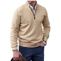 Owen | Elegant Men’s Knit Sweater with Quarter-Zip