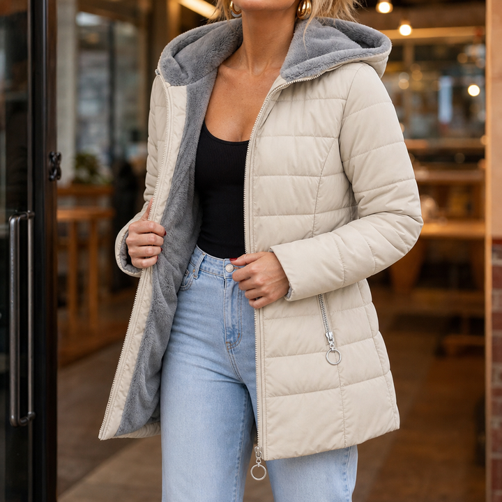 Cozelle | Quilted Hooded Insulated Puffer Coat – Warm und Eleganz für Frauen