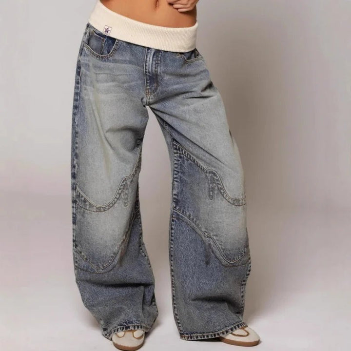 Vanessa | Baggy Jeans – Vintage Washed Style for Women