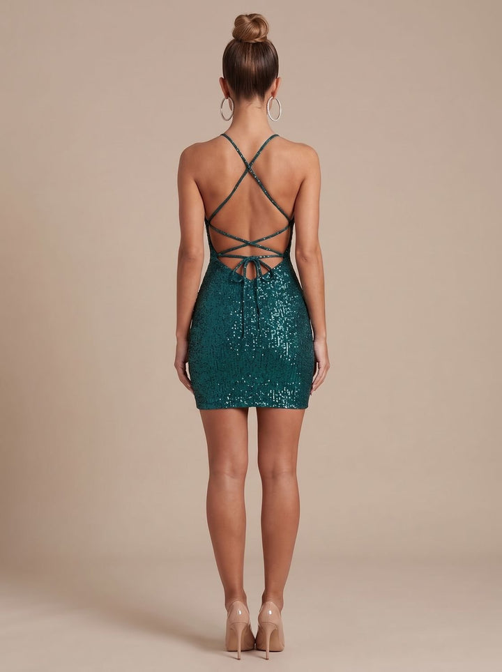 Layla | Weihnachtsfeier Kleid – Glitzernde Bodycon Form für Frauen