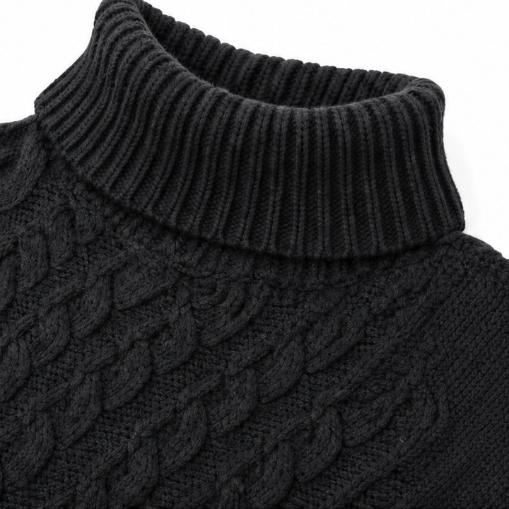 Cabelune | Poncho-Sweater – Bequeme Cable-Knit-Optik für Frauen