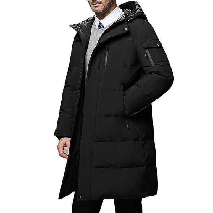 Wade | Hooded Longline Puffer Coat – Elegant Winter Style für Männer