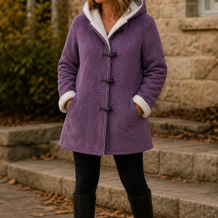 Plushbelle | Wintermantel mit Kapuze – Plüschfutter für Damen