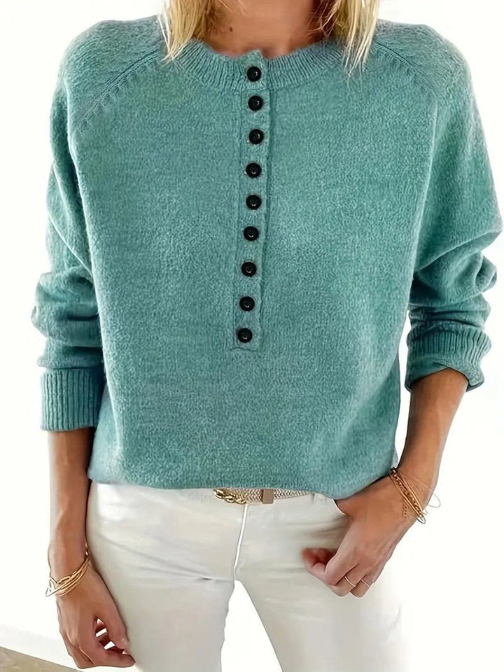 Marlene | Knitted Sweater – Stylish V-Neck Design for Women