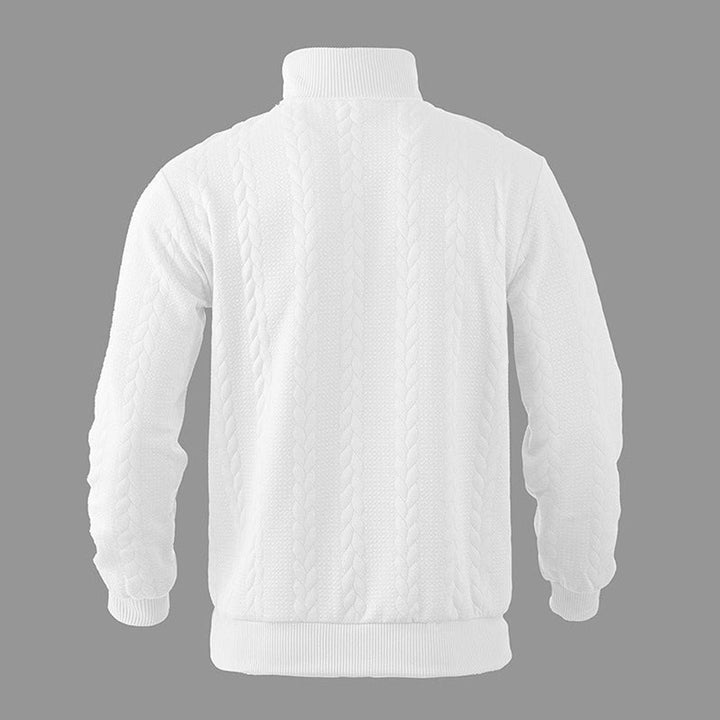 Andreas | Zopfstrick-Pullover mit Viertelreißverschluss für Herren