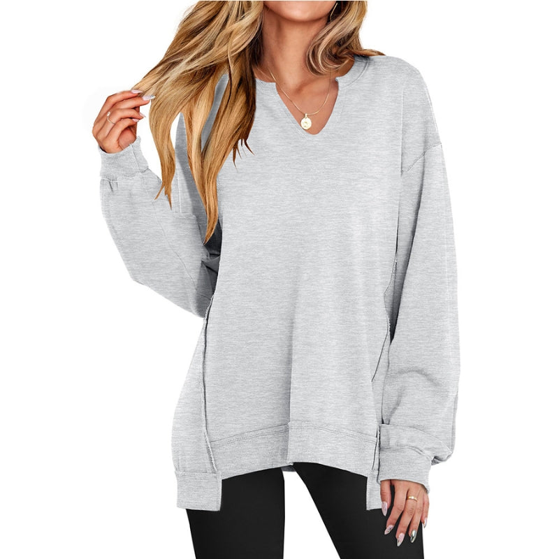 Simone | Comfortable Oversized V-Neck Tunic Top