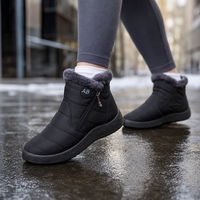 Lena | Mit Fell gefütterte Stiefeletten mit Reißverschluss