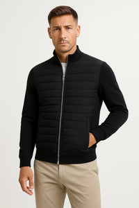 William | Lightweight hybrid jacket with a padded front and knitted sleeves