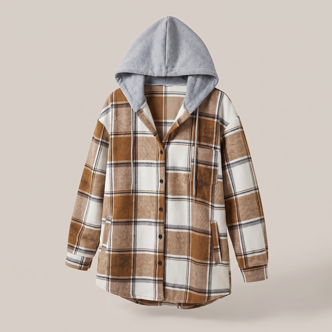 Glenna | Highland Plaid Hooded Coat – Modischer Komfort für Frauen