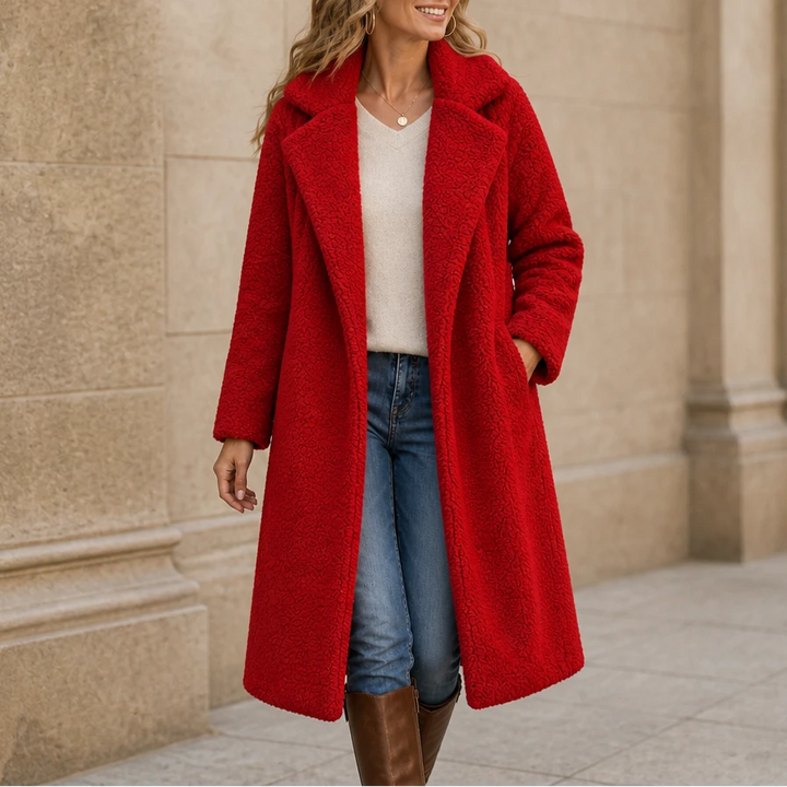 Veloura | Long Teddy Coat – Gemütlicher Stil für Frauen