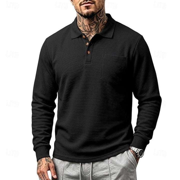 Quentin | Langärmliges Polo-Shirt mit Struktur